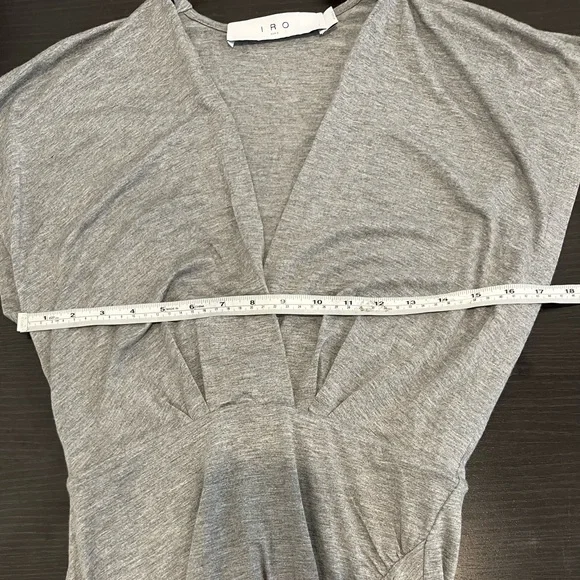 IRO Paris Koany Mini Plunge Neck Grey Stretch Women’s Size XS - Picture 8 of 8